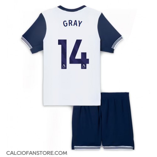 Maglia Calcio Tottenham Hotspur Archie Gray #14 Prima Divisa Bambino 2024-25 Manica Corta (+ pantaloncini)